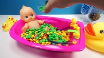 Learn Colors Baby Doll Bath Time M&Ms Chocolate Peppa Pig Coloring Book