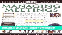 Read Essential Managers: Managing Meetings (DK Essential Managers) Ebook Online