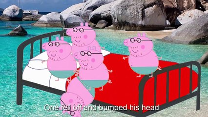 Five Little DADDY PIG Sea Jumping On The Bed Rhyme