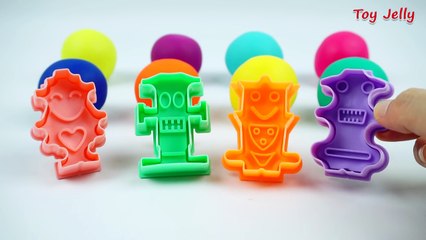 Play Doh Modelling Clay Balls with Robots Cookie Cutters Fun and Creative for Kids