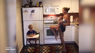 Fit mum shows how to work out with two babies