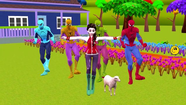 Colors Spiderman Hulk Frozen Elsa Wheels On The Bus | Finger Family & More Nursery Rhymes