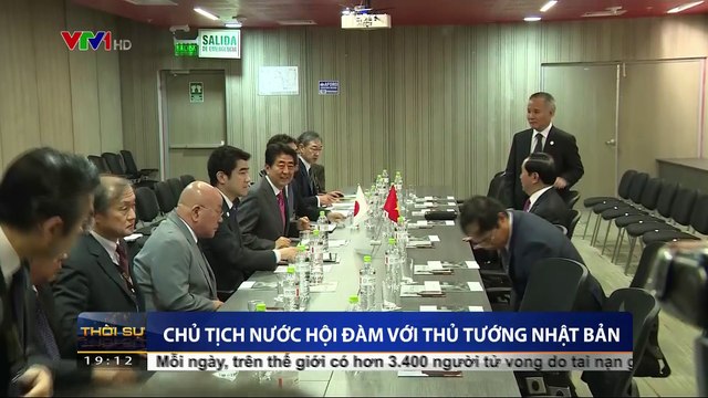 Chủ tịch nước Trần Đại Quang hội đàm với Thủ tướng Nhật Bản