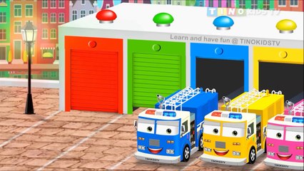 Learn Colors with Fire Trucks for Children & Color Garage Animation : Videos for Kids