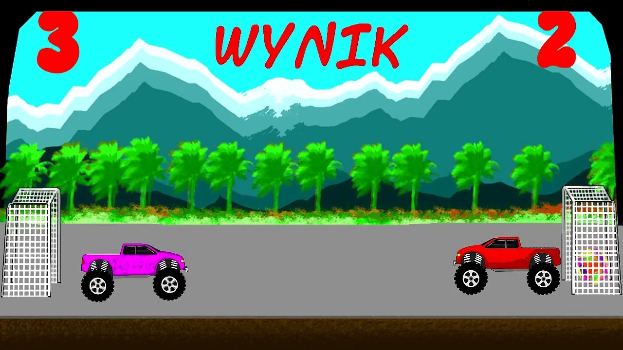 Monster Truck mecz samochodów - bajki dla dzieci po polsku auta