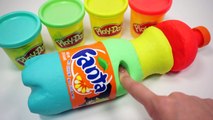 DIY How To Make Colors Play Doh Fanta Bottle and Colors Spoon Milk Jelly Pudding Recipe