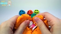 Play Doh Surprise Toys Learn Colors Smiley Face Numbers Peppa PIG, Spongebob, Angry Birds