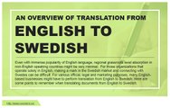 An overview of translation from English to Swedish