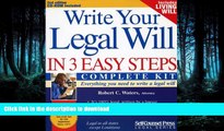 PDF ONLINE Write Your Legal Will in 3 Easy Steps - US: Everything you need to write a legal will