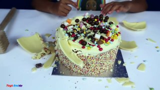 BASHING 2 Giant Surprise Chocolate Candy Cakes part3