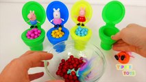 Learn Colors with Peppa Pig!! Toy Toilet Candy Surprise Toys for Kids