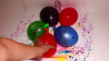 5 Colors Water Wet Balloons - FUN Learn Colours For Babies Nursery & Finger Family Songs Kids II