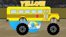 Monster Truck School Buses Teach Numbers 1 to 10 - Learn to Count for Kids - Animated Surprise Eggs