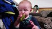 Ce bébé n'aime pas les cornichons mais n'arrête pas de manger