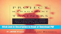 PDF Project Management for Trainers: Winging It and Get Control of your Training Projects Ebook