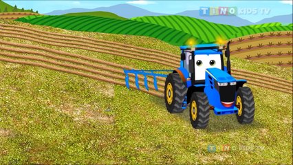 Learn Colors with Tractor for Kids & Color Garage Animation Videos for Children#TinokidsTV