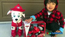 First time Roller Skating on Disney Pixar Cars Lightning McQueen Paw Patrol Marshall Ryan ToysReview