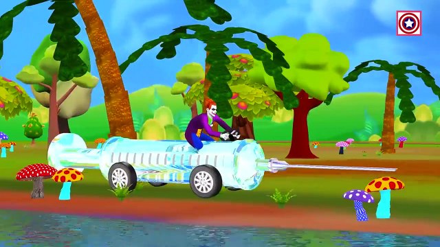 Funny Joker Injection Vehicle Pranks Animal Cartoon Frozen Elsa | Spiderman Vs Joker Superhero Fun