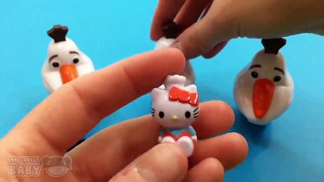 Disney Frozen OLAF Surprise Eggs with Peppa Pig, Hello Kitty & Shopkins Toys