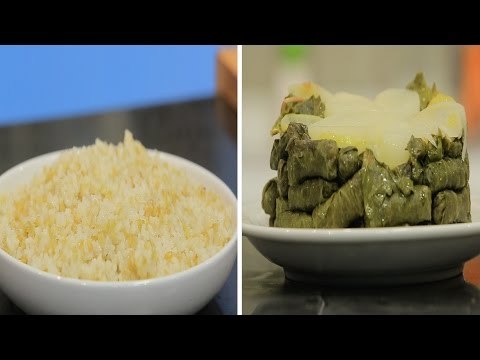 فريك مفلفل بالأرز - محشي ورق عنب بالفريك ووصفات أخري | عيش وملح حلقة كاملة