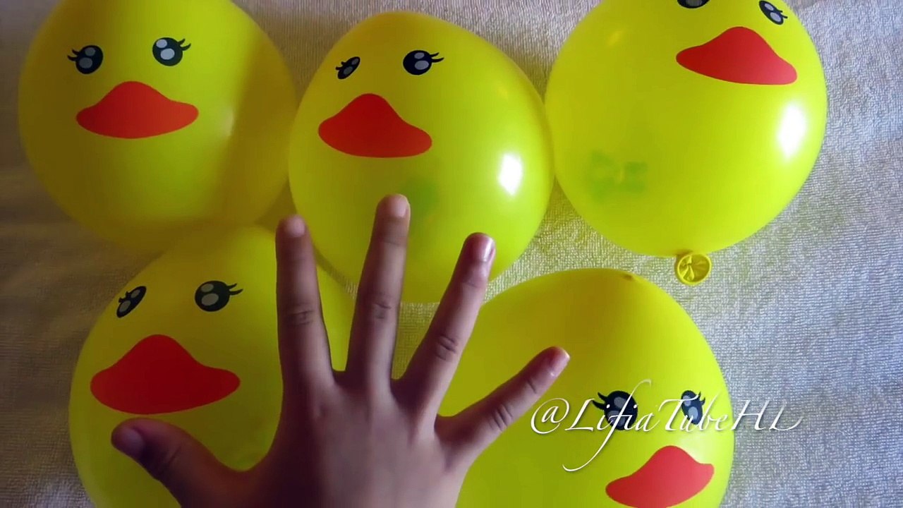 Learning Numbers Five Little Ducks Nursery Rhymes - Popping Balloon - Lagu Anak Bebek @LifiaTubeHD