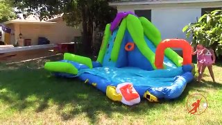 Giant Inflatable Water Slide _ Shark Disney Princess Surprise w Warheads Sour Candy + Peppa Pig