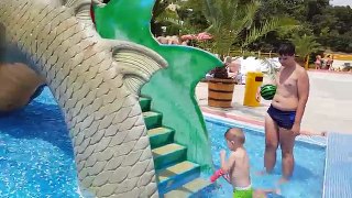 Water Park for kids with giant Snake Dragon. Video from KIDS TOYS CHANNEL