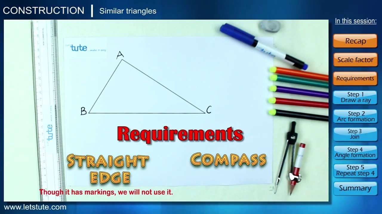 How to Construct A Triangle Similar To A Given Triangle Geometry | Letstute