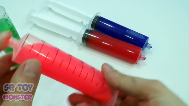 How To Make Colors Jelly Slime Clay DIY Rainbow Slime Syringer Toy Learn Colors for kids
