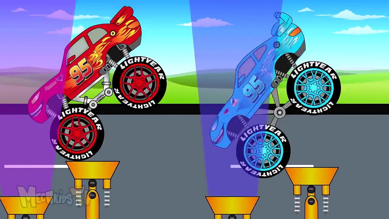 Lighting Mqcueen Truck Vs Dinoco Truck - Monster Trucks For Kids - Disney Lighting Mcqueen