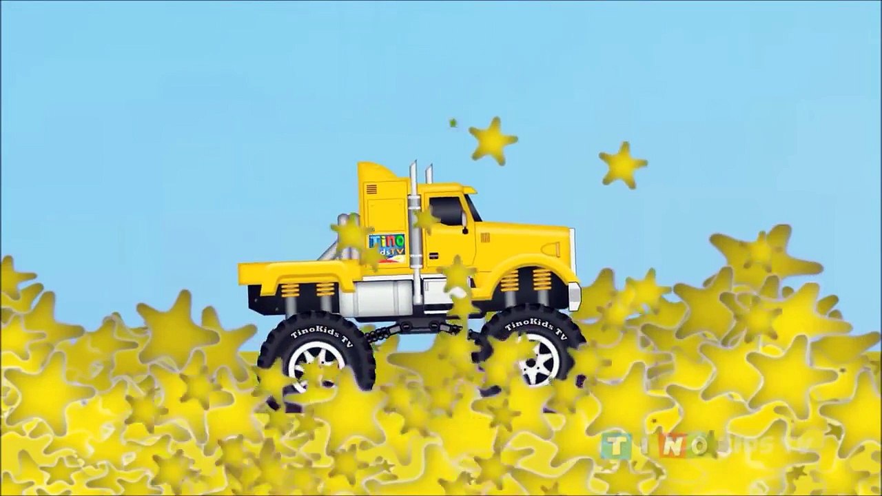 Learn Colors Monster Trailer Truck Surprise Eggs Video for Kids#TinokidsTV