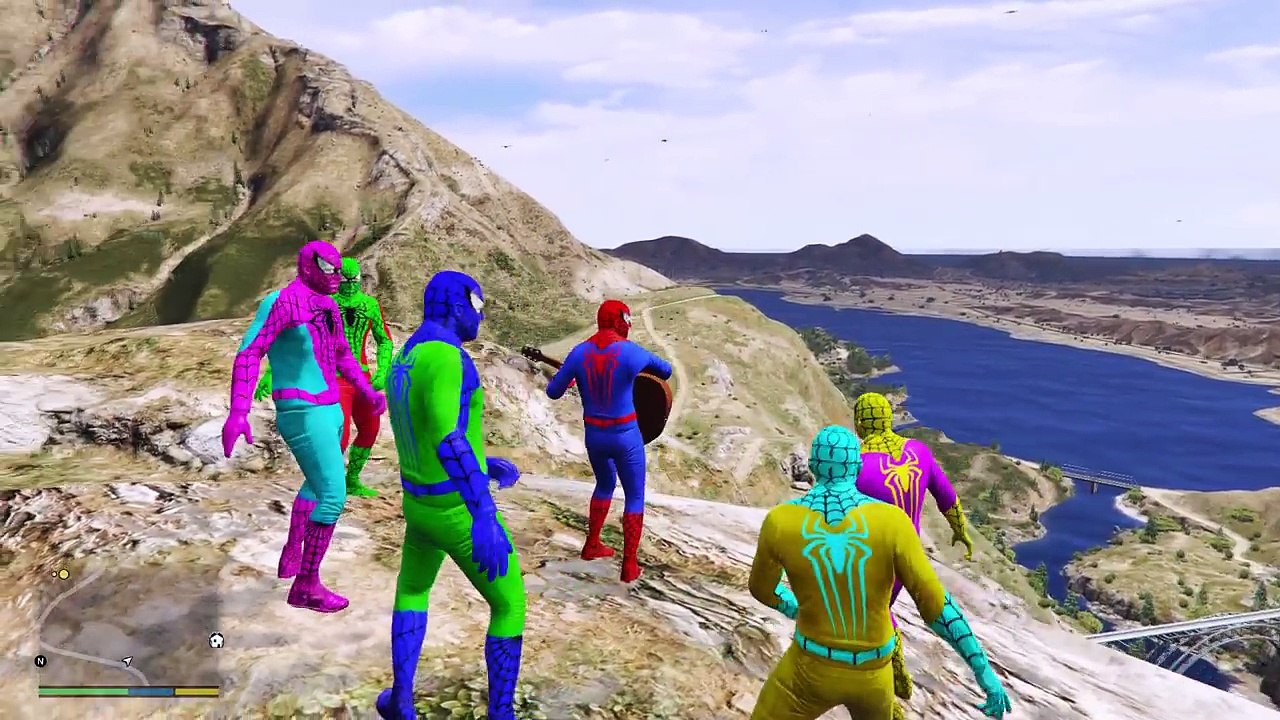 Off-road Cars for Kids in Colors Spider-man Cartoon & Nursery Rhymes Songs