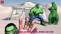 HULK VS GODZILLA Finger Family | Nursery Rhymes for Children | 3D Animation