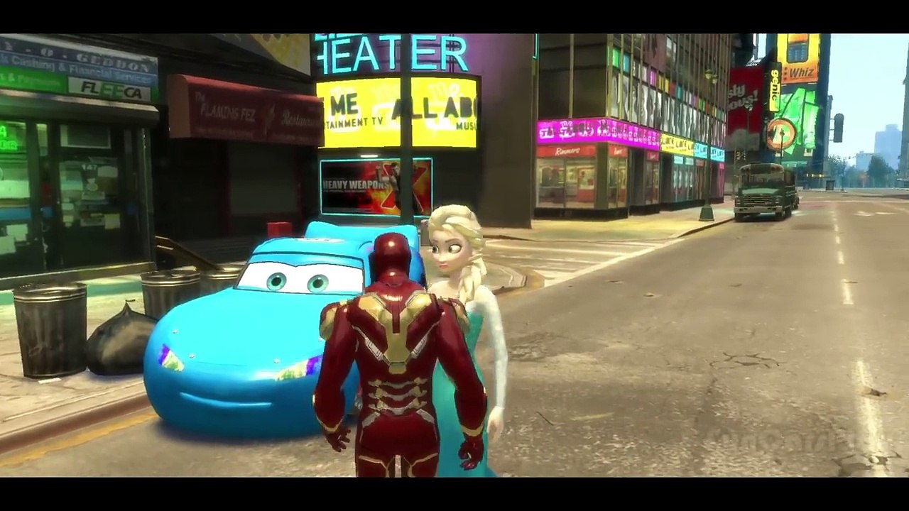 Lightning McQueen CARS ft Marvel Iron Man & Frozen the Snow Queen w/ Nursery Rhymes Songs