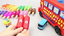 Surprise Eggs Play Doh Ice cream Colors Learn Letters Alphabet Toys, Cars bus, peppa pig, DIY Toys