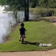 Funny Kid Fall Into Water