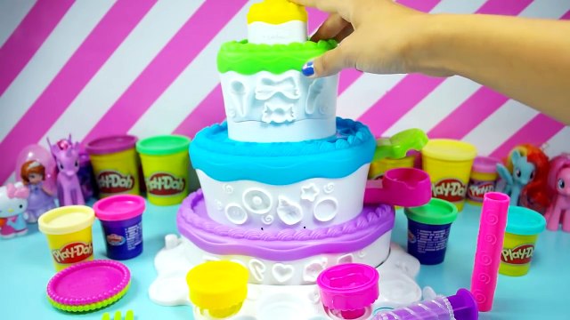 Play Doh Cake Mountain Playset Playdough Cupcakes, lollipos toys & Children Games