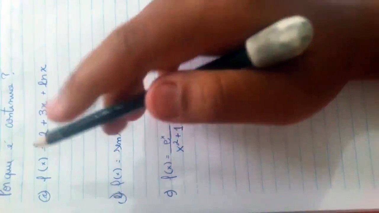 CALCULO I - CONTINUIDADE DEFINA PORQUE F(X) É CONTINUA [EXERCÍCIO2]