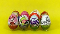 8 Kinder Surprise Eggs - Bob, Animals, Barbie, Minnie, Angry Birds