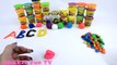 Learn ABC Colors with Glitter Play Doh Rainbow Learning Colors M&M Chocolate Candy for Children