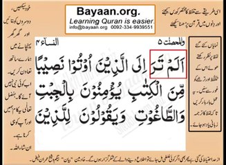 Quran in urdu Surah AL Nissa 004 Ayat 051A Learn Quran translation in Urdu Easy Quran Learning
