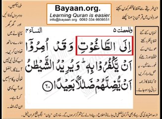 Quran in urdu Surah AL Nissa 004 Ayat 060 Learn Quran translation in Urdu Easy Quran Learning