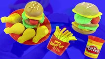 Play Doh French Fries Frozen!! - Make Hamburger with play-doh for Peppa Pig toys
