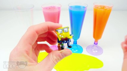 Clay Slime 액체괴물 장난감 Surprise Toys Learn Colors Spongebob, Disney Frozen Elsa, Spiderman