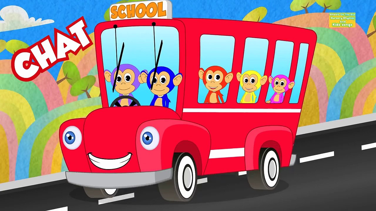 Wheels on the bus goes round and round all through the town | Nursery rhymes for kids and toddlers