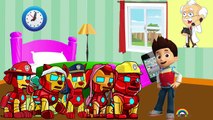 5 Little Paw Patrol IRON MAN Jumping on the Bed - 5 LITTLE MONKEYS PAW PATROL SONGS For Kids