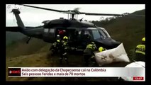 resgate dos corpos no local da queda do avião da Chapecoense