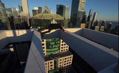 Oleg Cricket au sommet d'un immeuble à Toronto