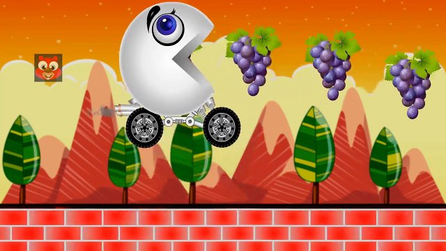 Learn Colors with Pac man eating 2d color fruits for Children Toddlers Kids Babies