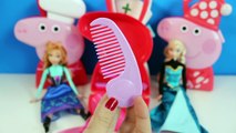 Peppa Pig Hairs Case Frozen Hair Style Set Baby Dolls Hairstyle La Peluquería de Peppa Pig